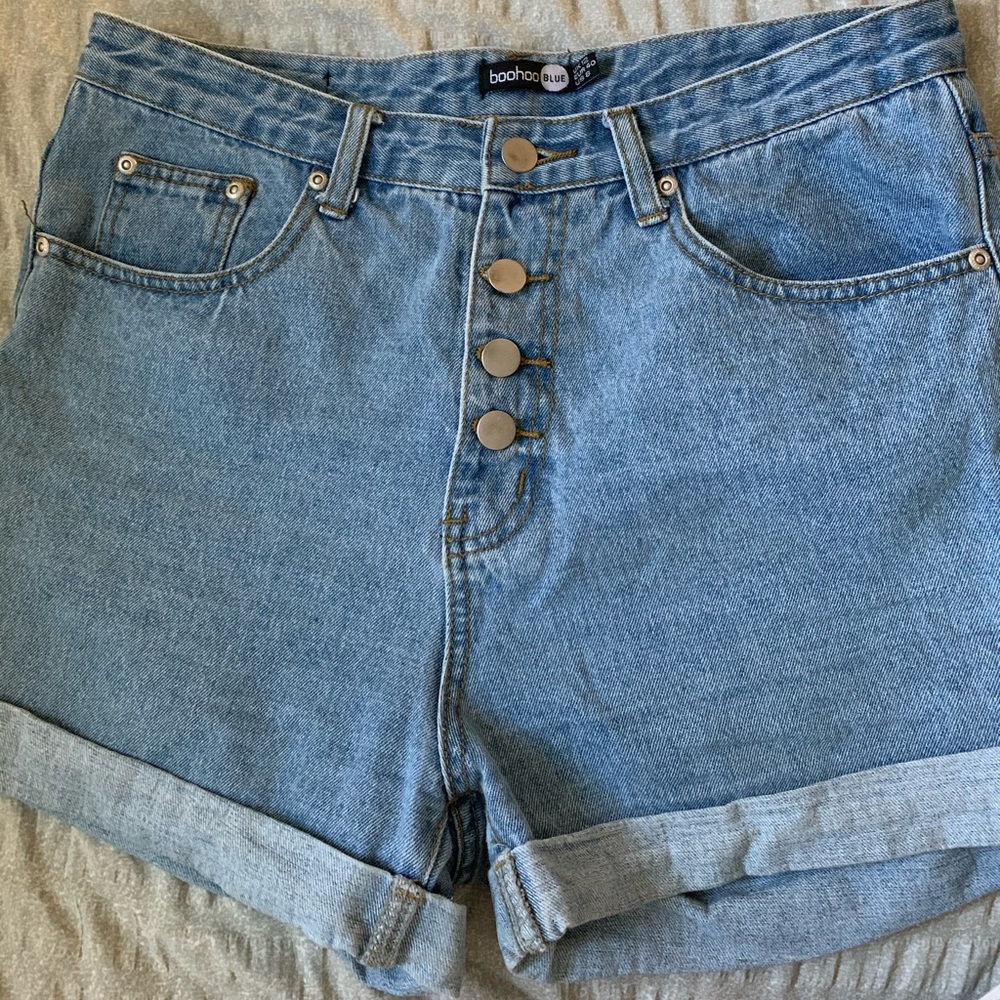 High waisted denim shorts